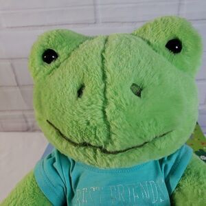 BAB Build A Bear Green Talking Frog Plush 13" Stuffed Animal Dressed RARE